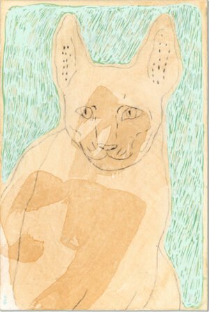 Sans titre (Chat, fond bleu, original)