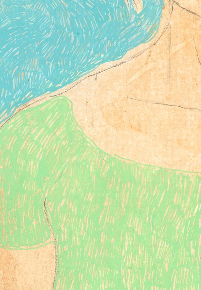 Sans titre (Femme, sourire, fond bleu et TS vert) – Image 3